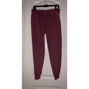 Maroon joggers with front pockets